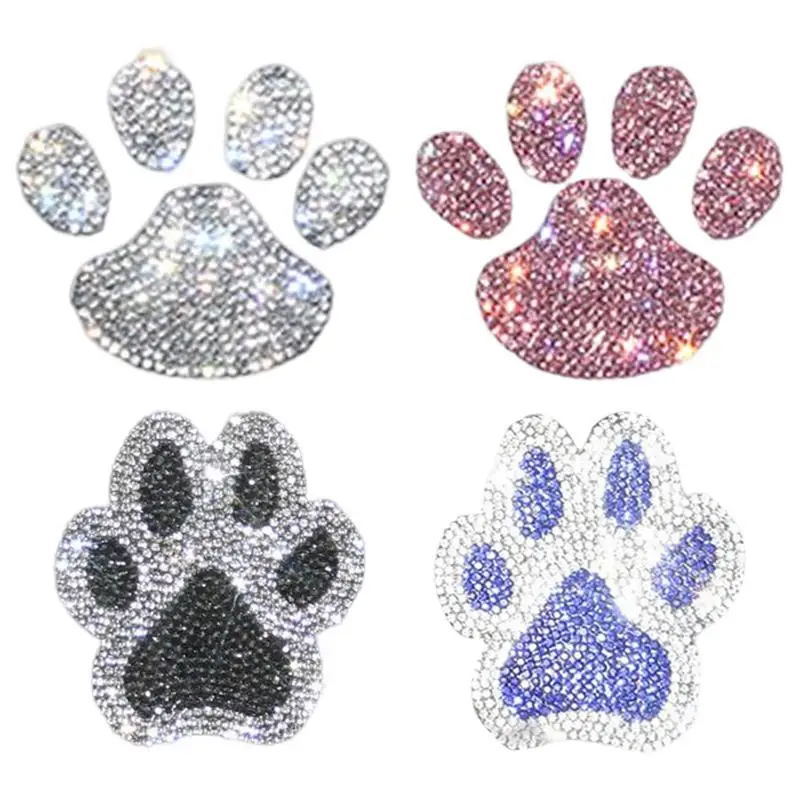 

Paw Print Stickers Crystal Car Decoration Stickers Bling Rhinestone Paw Decals Dog Cat Footprint Stickers With Independent Toes