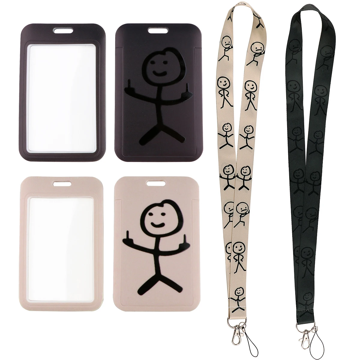 

Funny Stickman Middle Finger Key Lanyard Car KeyChain ID Card Passport Gym Cell Phone Badge Kids Key Ring Badge Holder Jewelry