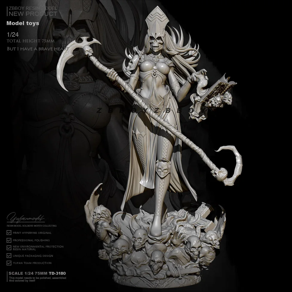 

1/24 Resin model kits figure beauty colorless and self-assembled TD-3185