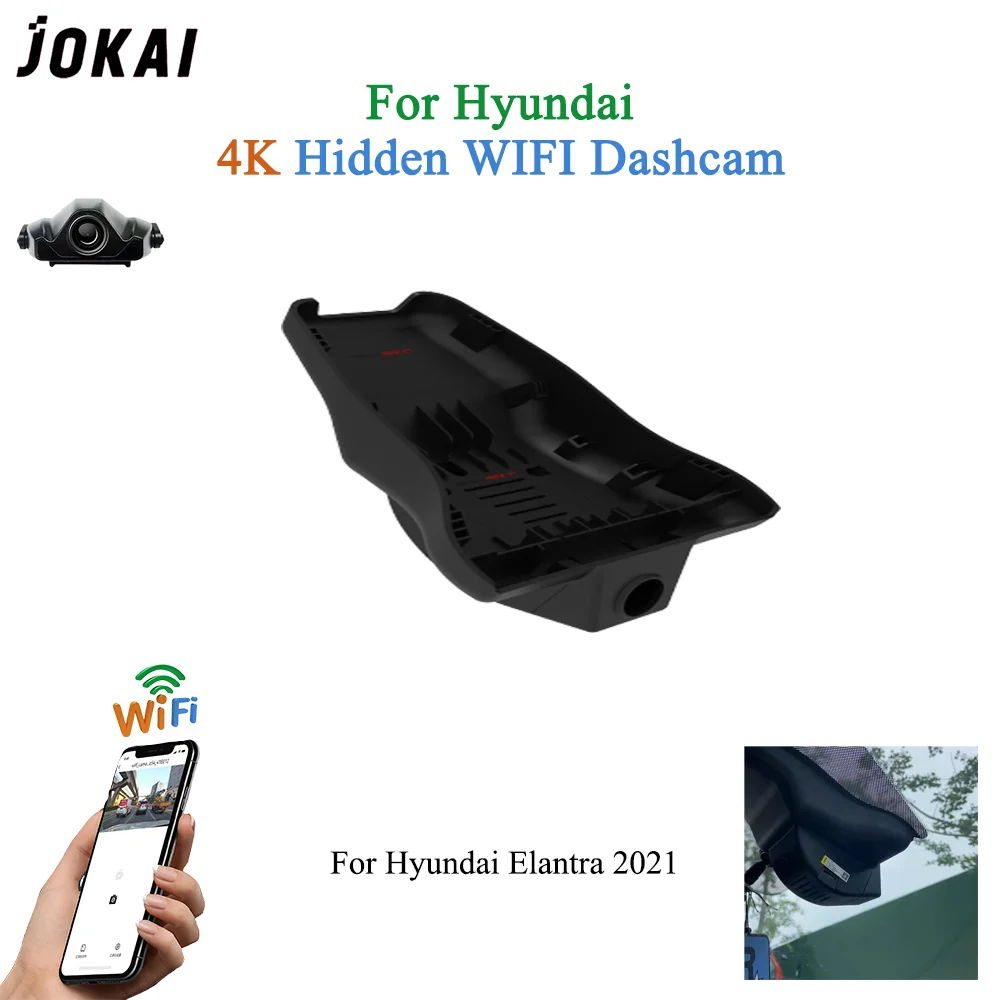 For Hyundai Elantra 2021 Front and Rear 4K Dash Cam for Car Camera Recorder Dashcam WIFI Car Dvr Recording Devices Accessories