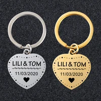 custom heart keychain personalized name anniversary gift for boyfriend girlfriendcouple gift for husband wifecouple kerying