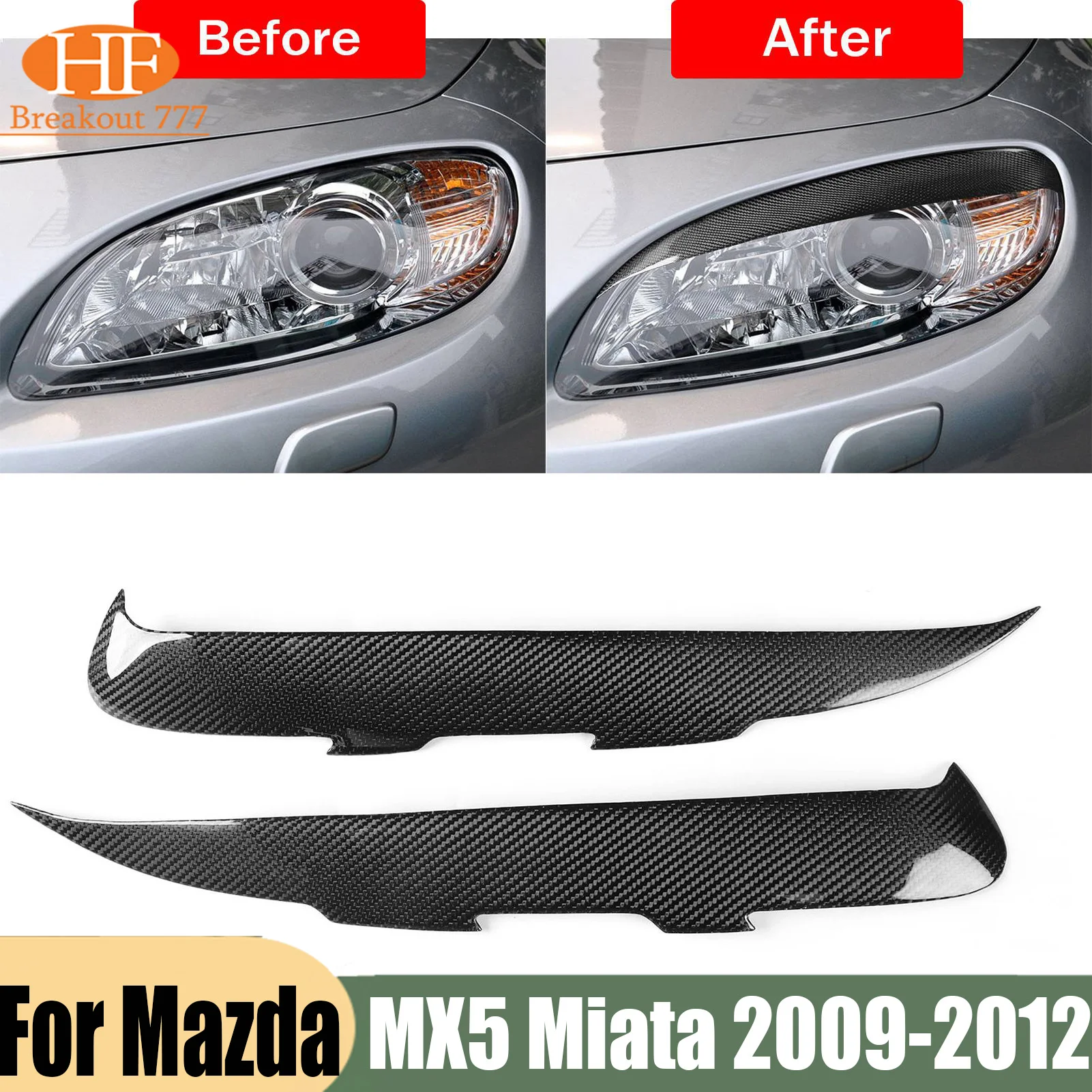 Фото Накладки на фары (реснички) из карбона для Mazda MX5 Miata 2009-2012 №1