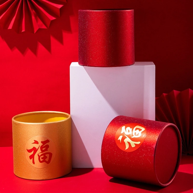 Китайские фигурки фу Цветочная коробка красный круглый цветочный контейнер для