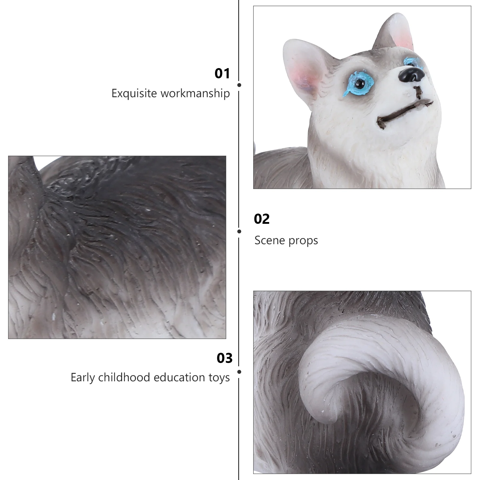 4 шт. украшения хаски уличное украшение мини-фигурки собаки из смолы модель