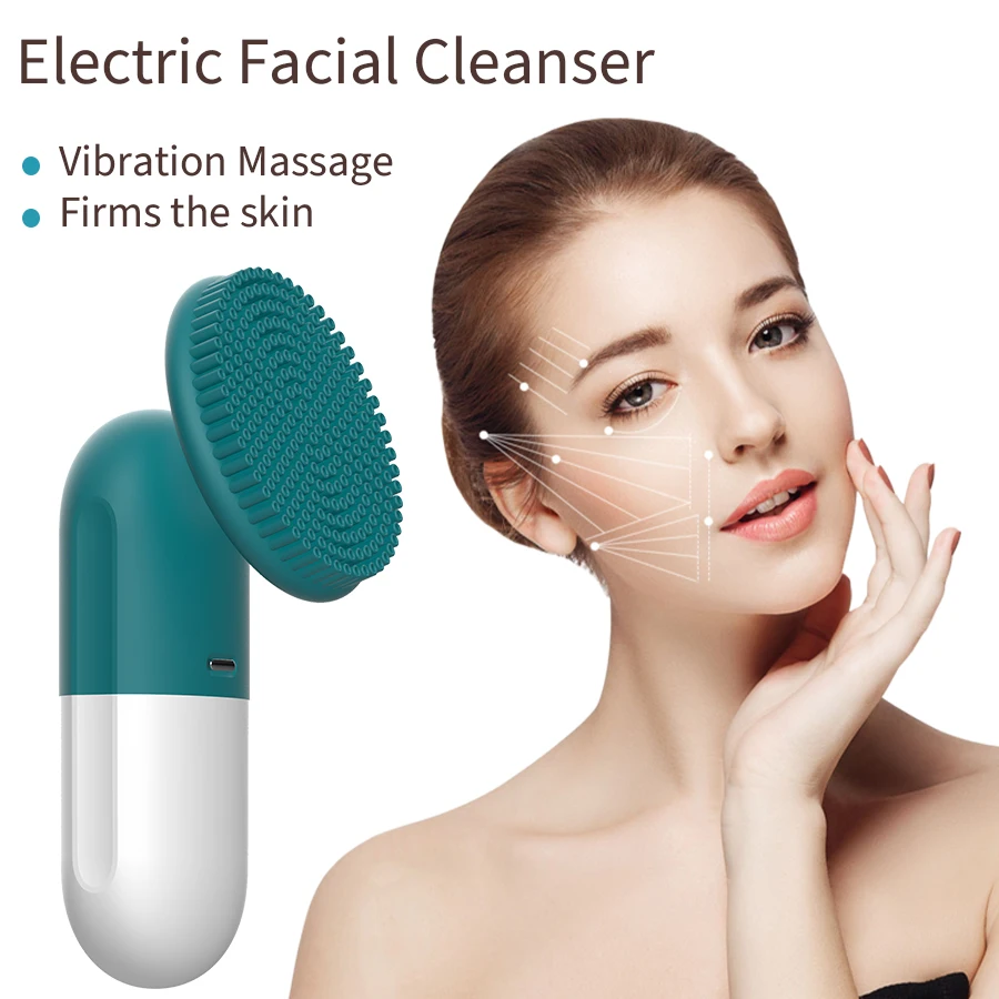 

Korea Electric Facial Cleanser Sonic Silicone Cleansing Brush Machine Spa Ultrasonic Vibrating Deep Pore Cleaner Skincare Tool