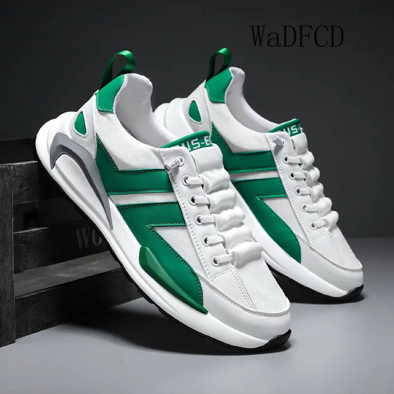 

Sneakers Casual Men Soft Sole Running Shoes Fashion Microfiber Leather Fabric Breathable Height Increased Platform Board Shoes