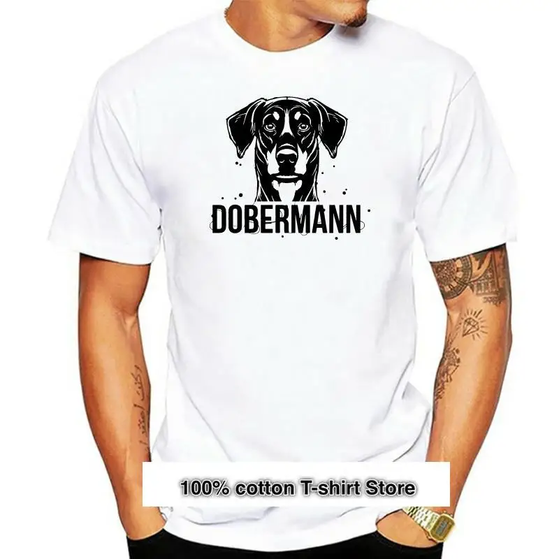 

Camiseta Dobermann para hombre, prenda de vestir, con cuello redondo, talla grande