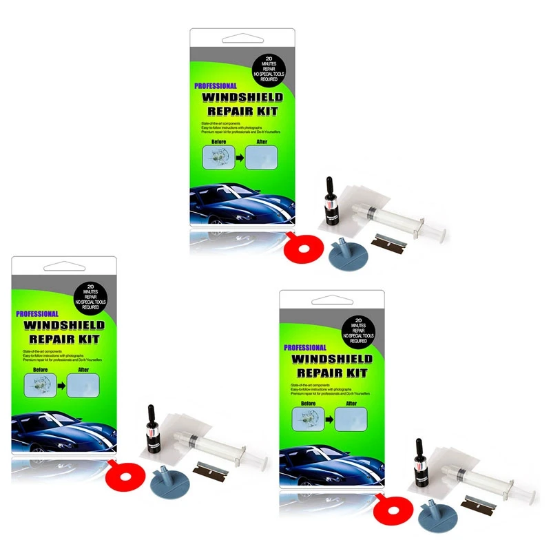 

3X Windshield Repair Kits Car Window Repair Tools Windscreen Glass Scratch Crack Restore Window Screen Polishing