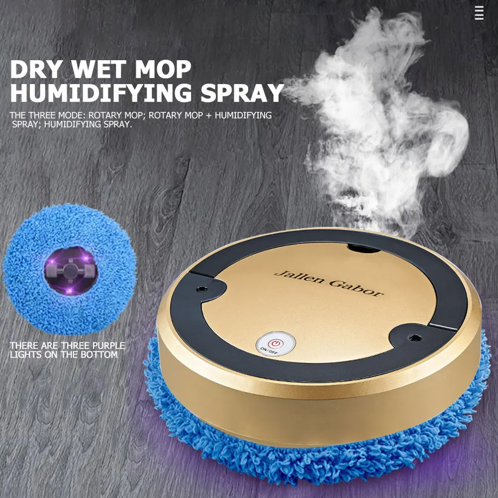

3 In 1 Humidifying Spray Mopping Machine USB Wireless Electric Mop Household Automatic Robot Vacuum Cleaner Mop