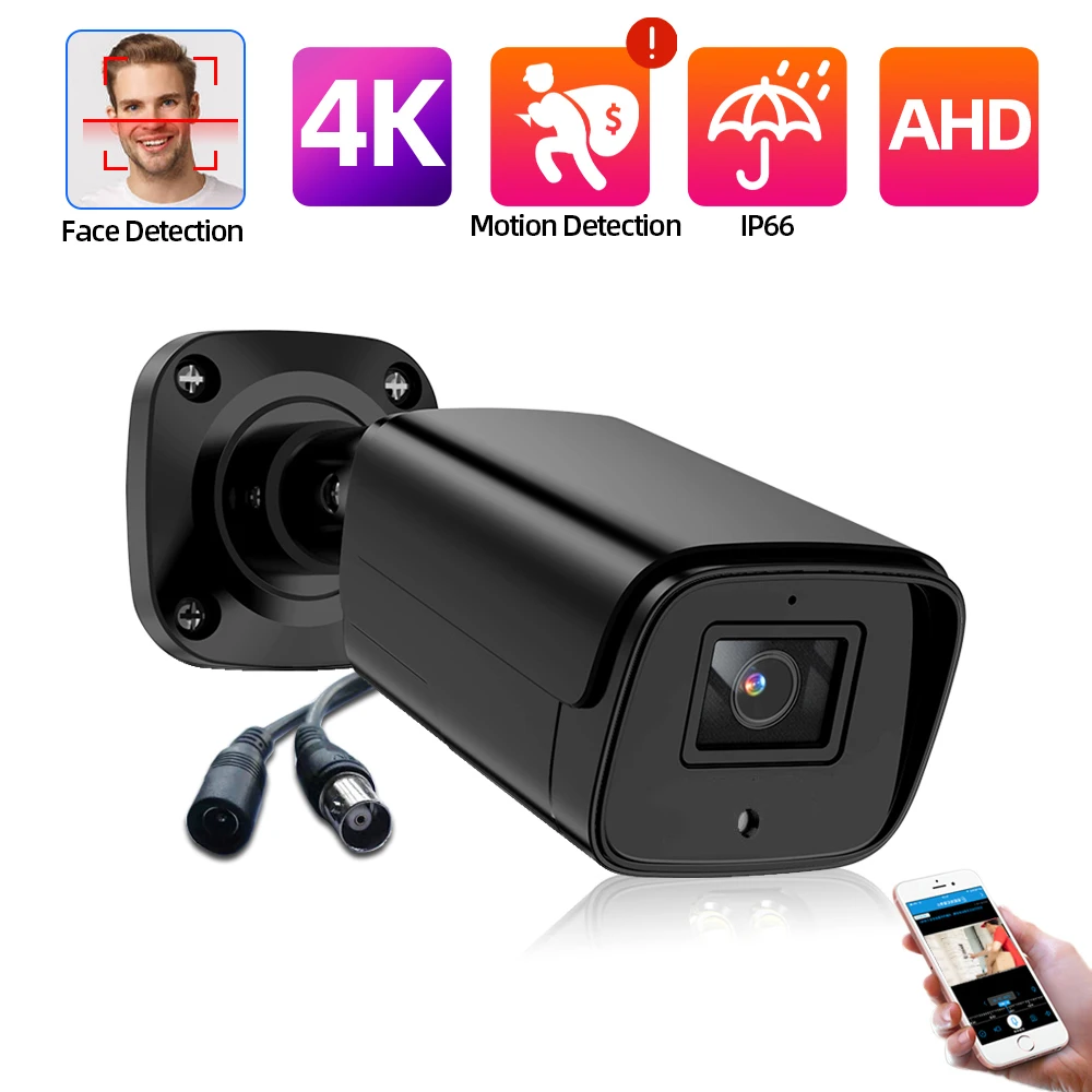 

8MP Full 4K HD AHD Outdoor IP66 Waterproof Metal Bullet Security Surveillance CCTV Video Camera With Infrared IR-Cut LED Filter