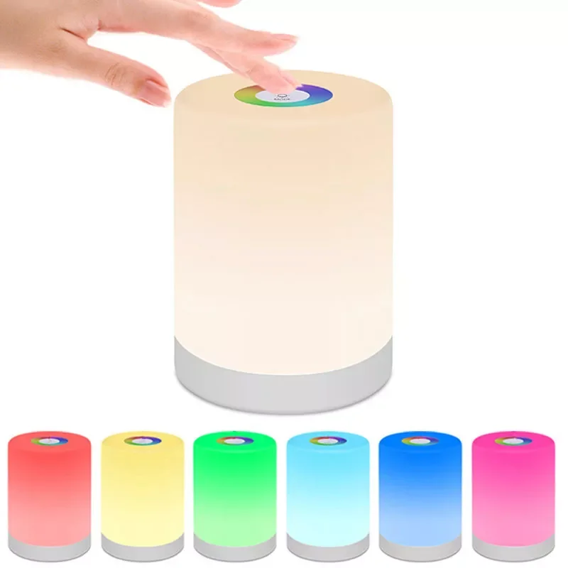 

NEW Touch Colorful Charging Induction Lamp USB Rechargeable Smart Control Dimmer Lamp Portable Bedroom Night Light Creative Gift