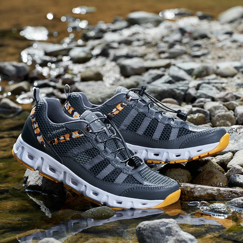 JIEMIAO New Men and Women Trekking Hiking Shoes Summer Mesh Breathable Outdoor Men Sneakers Anti-skid Quick-dry Water Shoes