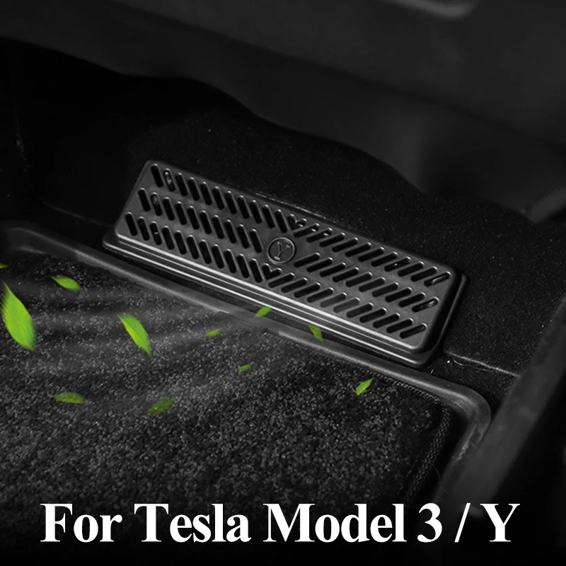 

2pcs Under Seat Rear Air Vent Protect Cover for Tesla Model Y 3 Air Condition Anti-blocking Backseat Outlet Grille Protector