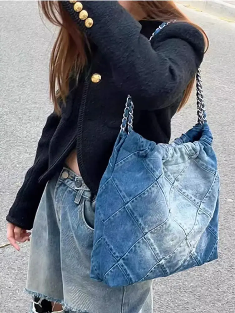 Сумка-тоут JIAERDI Y2k женская из денима винтажный Повседневный вместительный