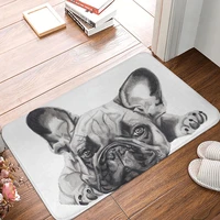french bulldog frenchie dog non slip doormat bath mat chop balcony carpet welcome rug bedroom decor