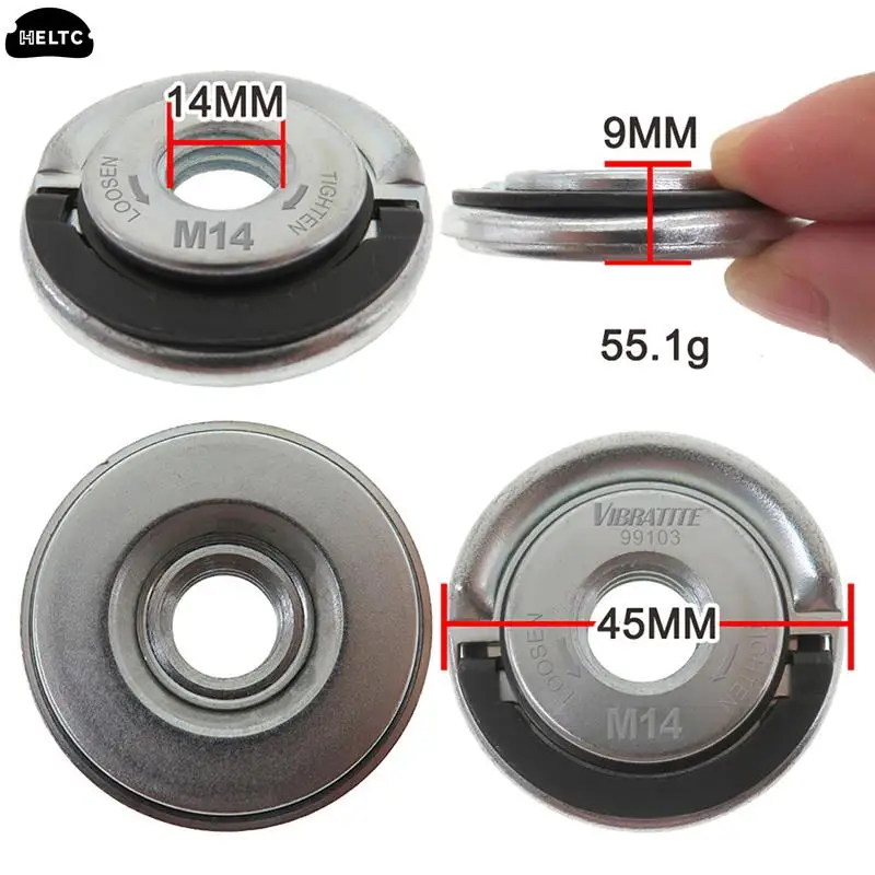 1x M14 Angle Grinder Locking Nut Self Locking Plate Inner Outer Flange Clamp Quick Release Nut for Bosch Metabo Milwaukee Makita