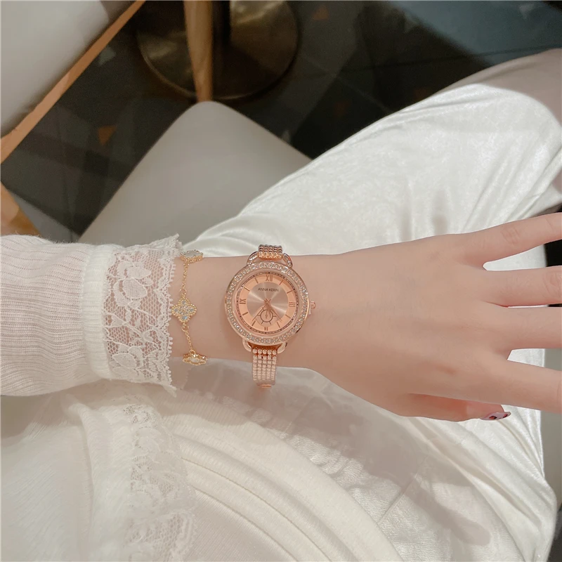 Роскошные модные женские кварцевые часы в комплекте наручные с ремешком из