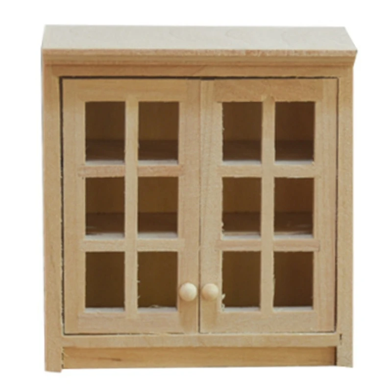 

Dollhouse Miniature Furniture Cabinet Shelf Wooden Lockers Combination Dollhouse Furniture Decor DIY Toys
