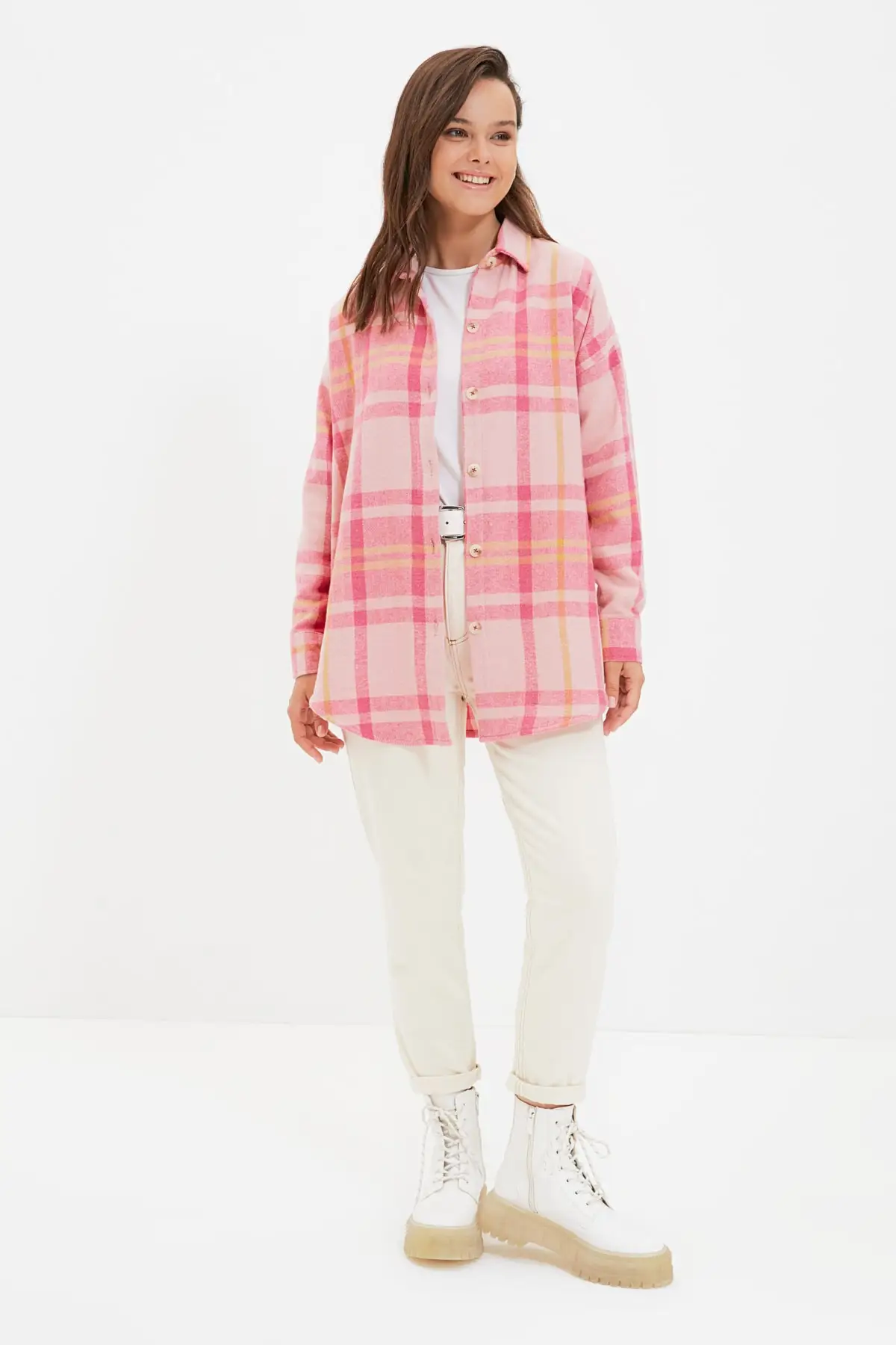 

Trendyol Shirt Collar Plaid Tunik TCTAW22UK0135
