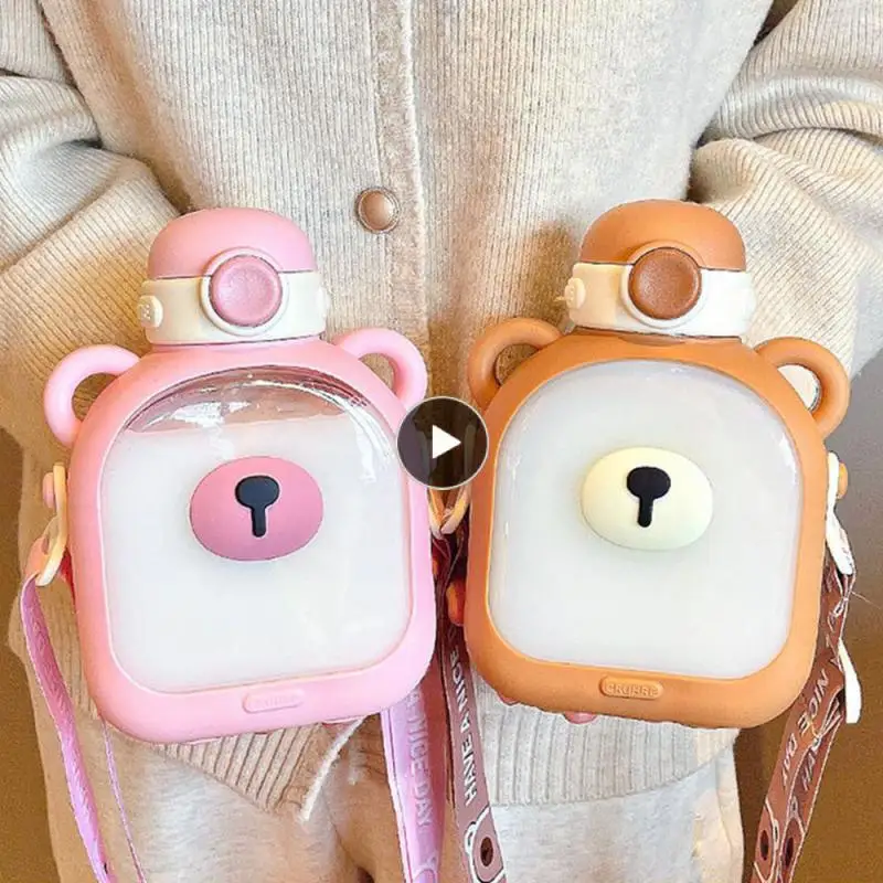 

Large Capacity Cup Crossbody Water Cup Water Cup Girl Cute Water Cup Portable Water Cup Large Capacity Bear Cup Water Bottle