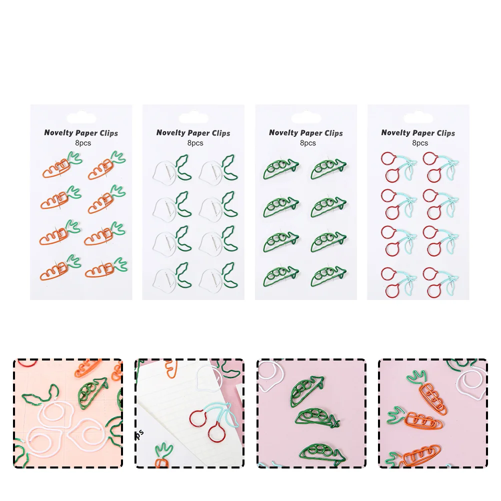 

32pcs Metal Paper Clamps Adorable File Clips File Clamps for Office School