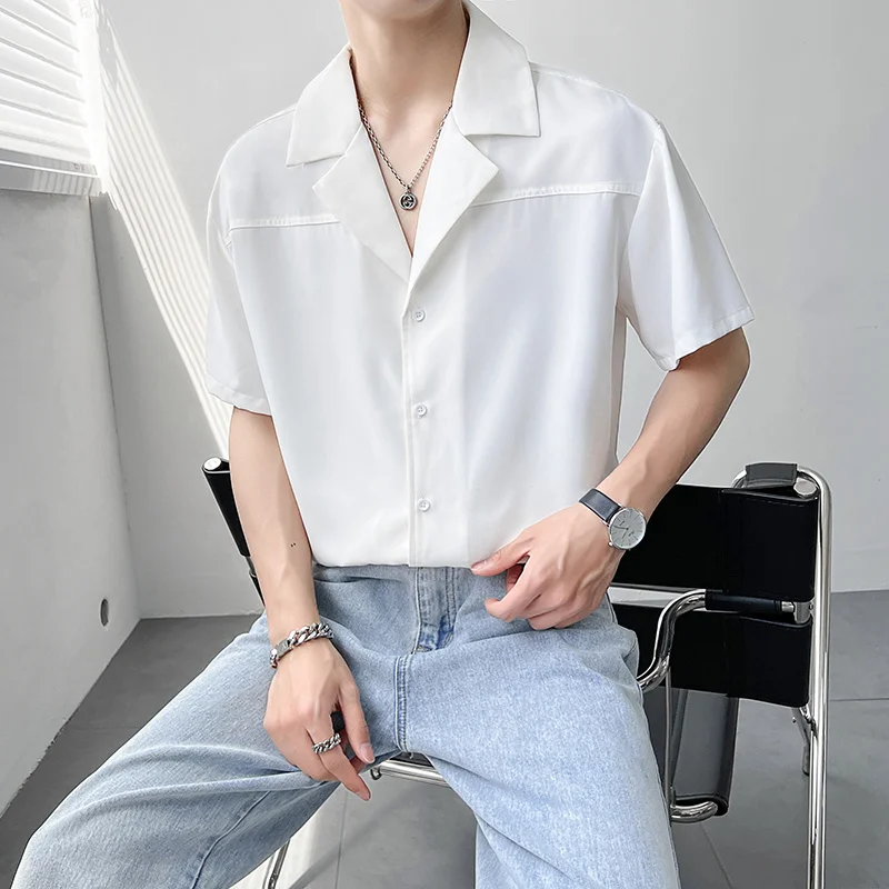 Summer Green/Black/White Short Sleeve Shirt Men Fashion Society Mens Dress Shirt Korean Short Sleeve Shirt Mens Casual Shirt