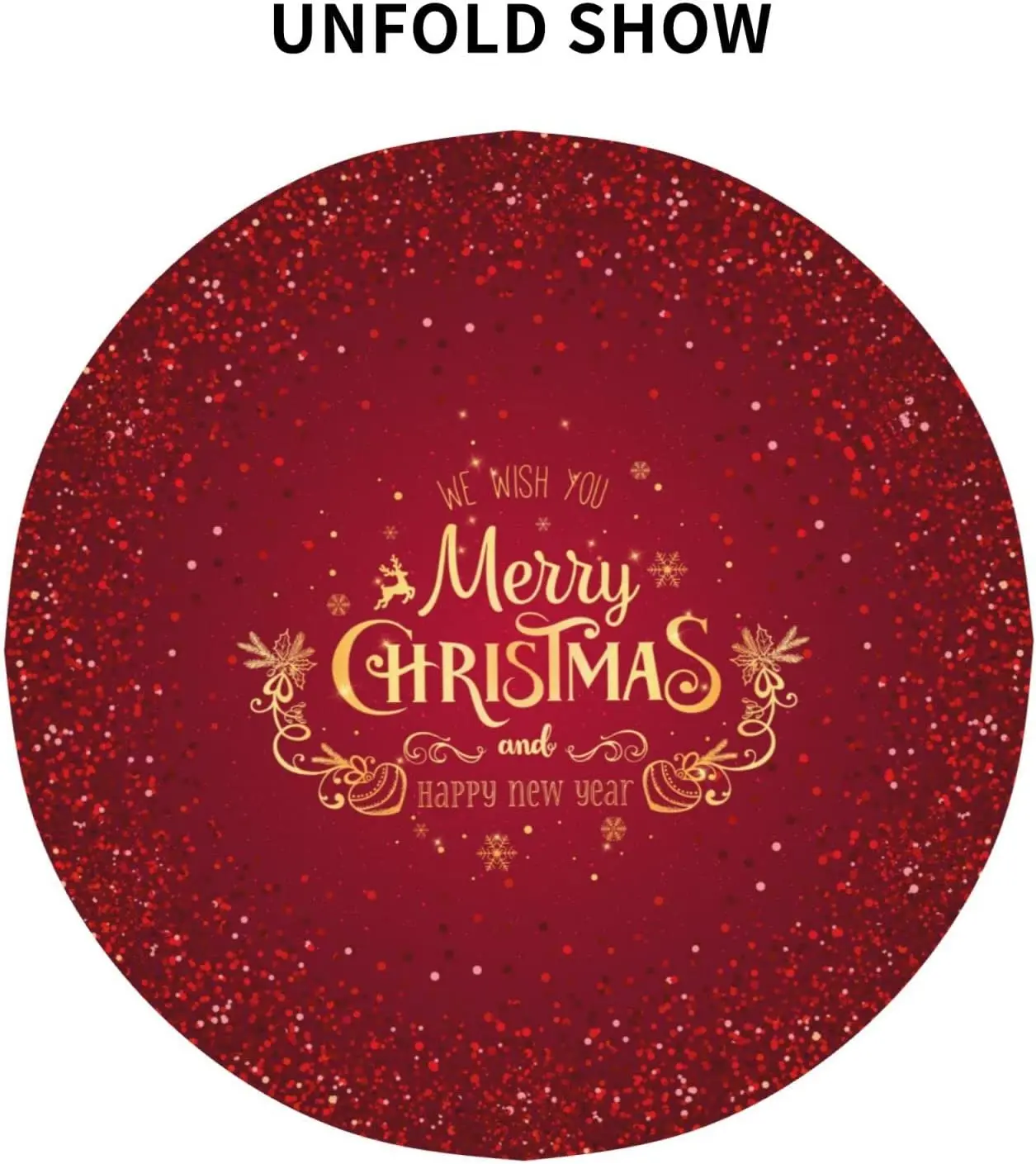 Круглый рождественский скатерть 60 дюймов Золото Счастливый Новый год Снежинка Декоративная Красная скатерть для дома кухня столовая комната.