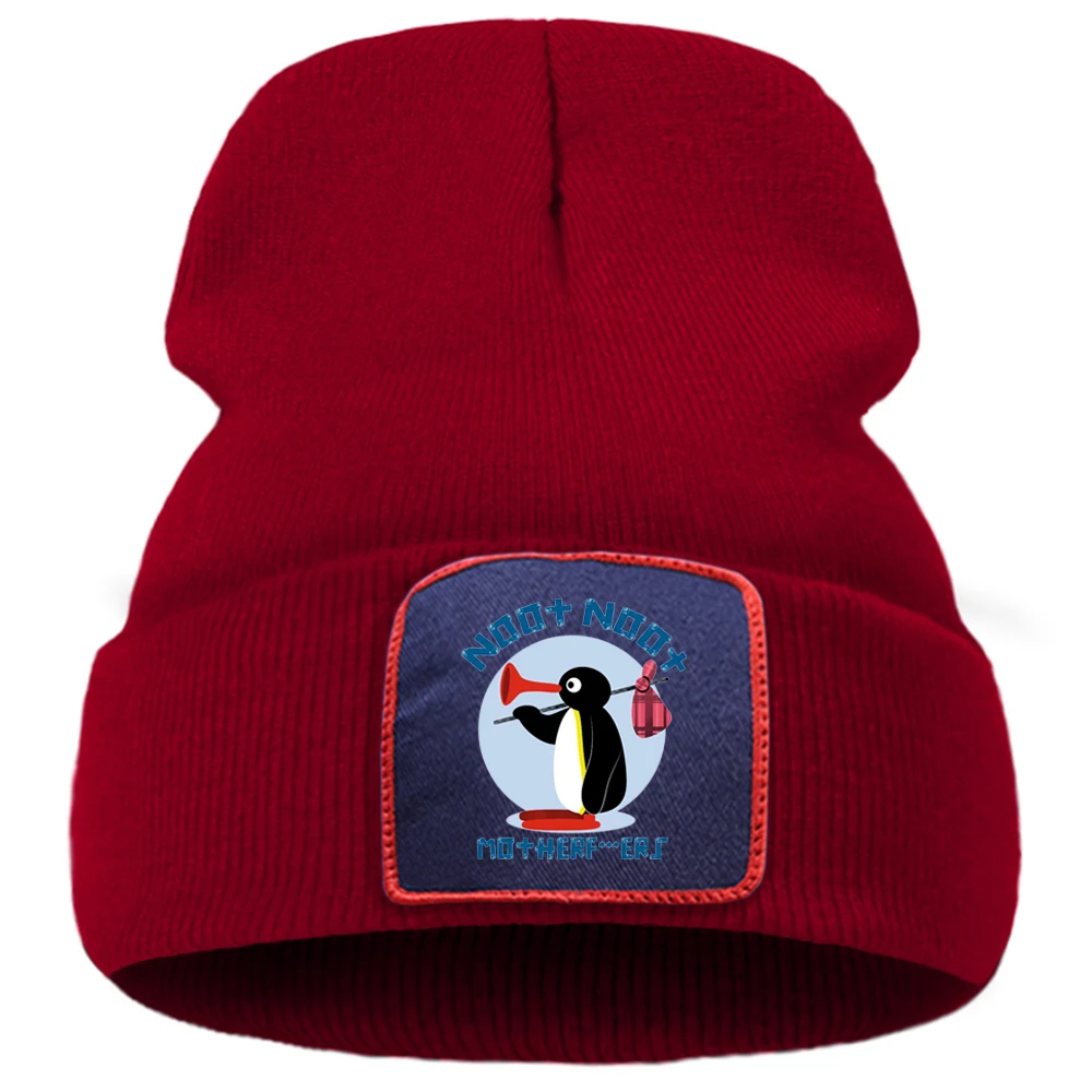 

Шапка-бини с мультяшным животным пингвином кавайная с принтом теплая горячая Распродажа зимняя шапка мягкие толстые шерстяные вязаные шапки качественная удобная шапка