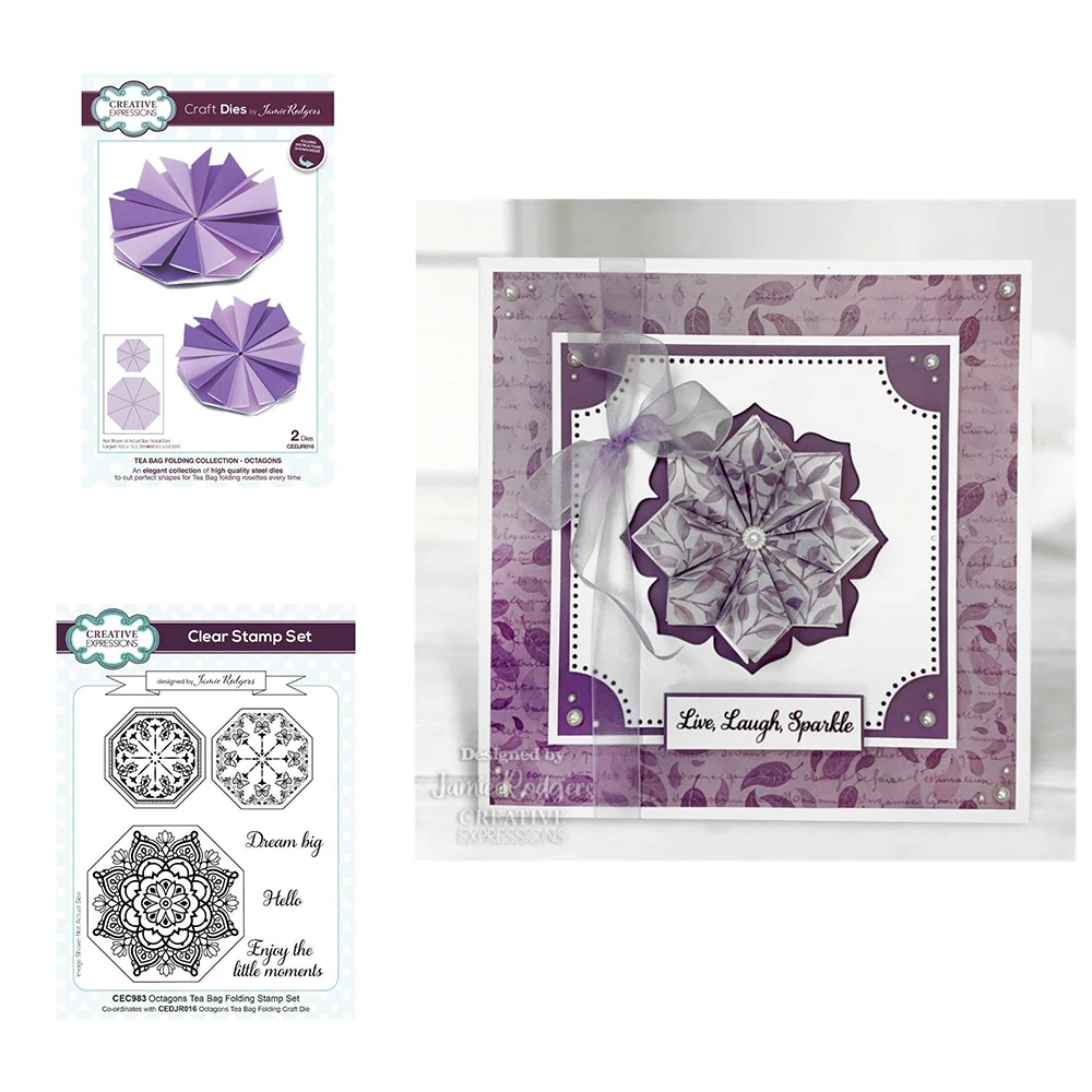 

2022 Tea Bag Folding Octagons Metal Cutting Dies Diy Greeting Card Handmade Stamps Set Scrapbook Crafts Decorate Embossing Molds