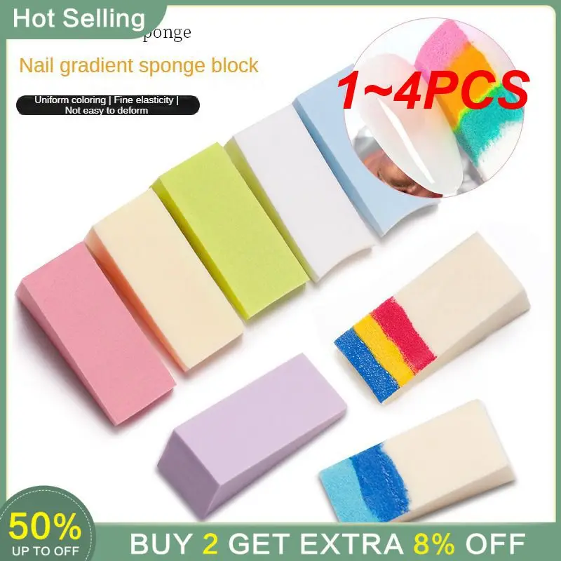 

1-4 шт., губка для маникюра, 8 цветов