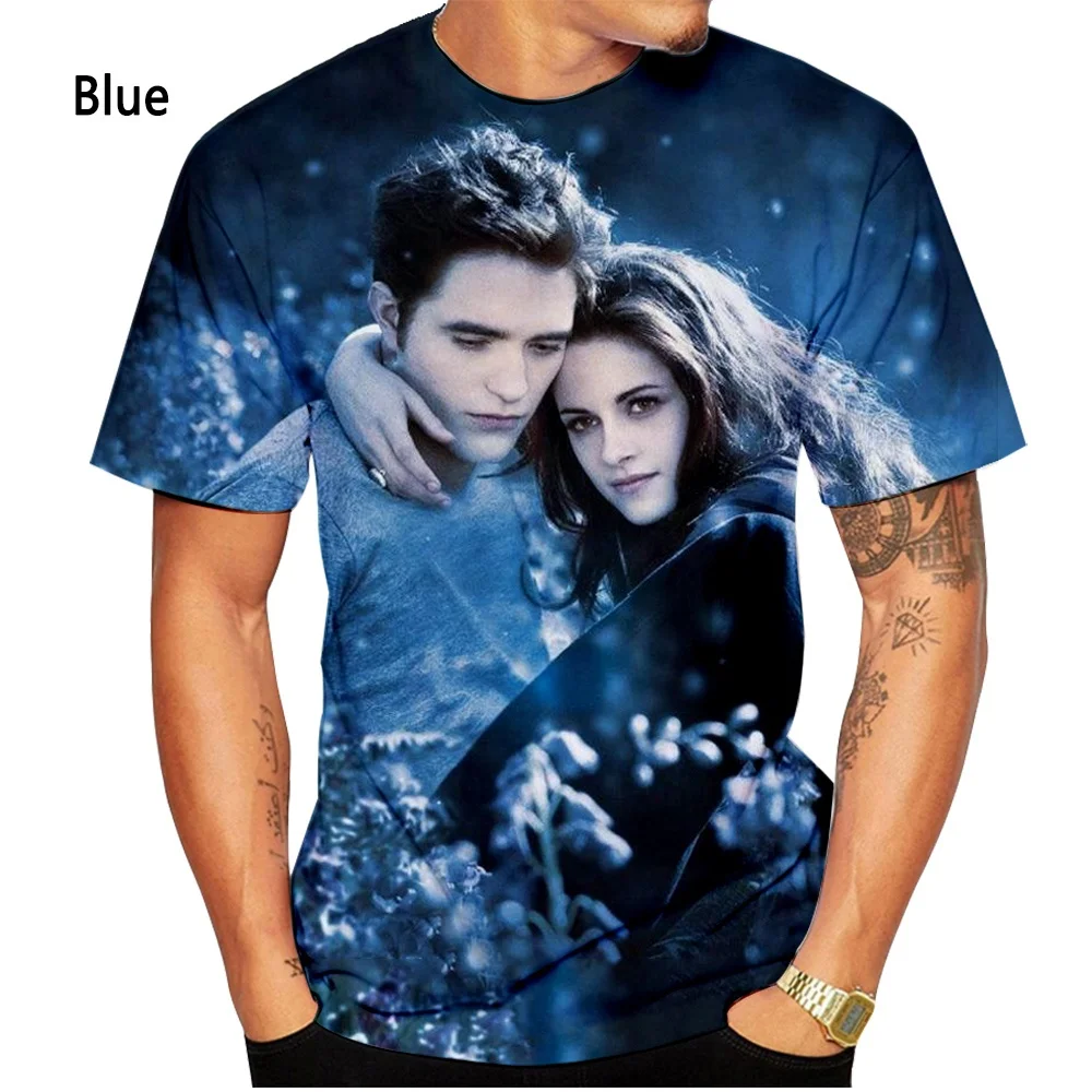

Movie The Twilightes Saga 3D printing T-shirt fashion horror movie men's and women's summer casual short-sleeved Harajuku street