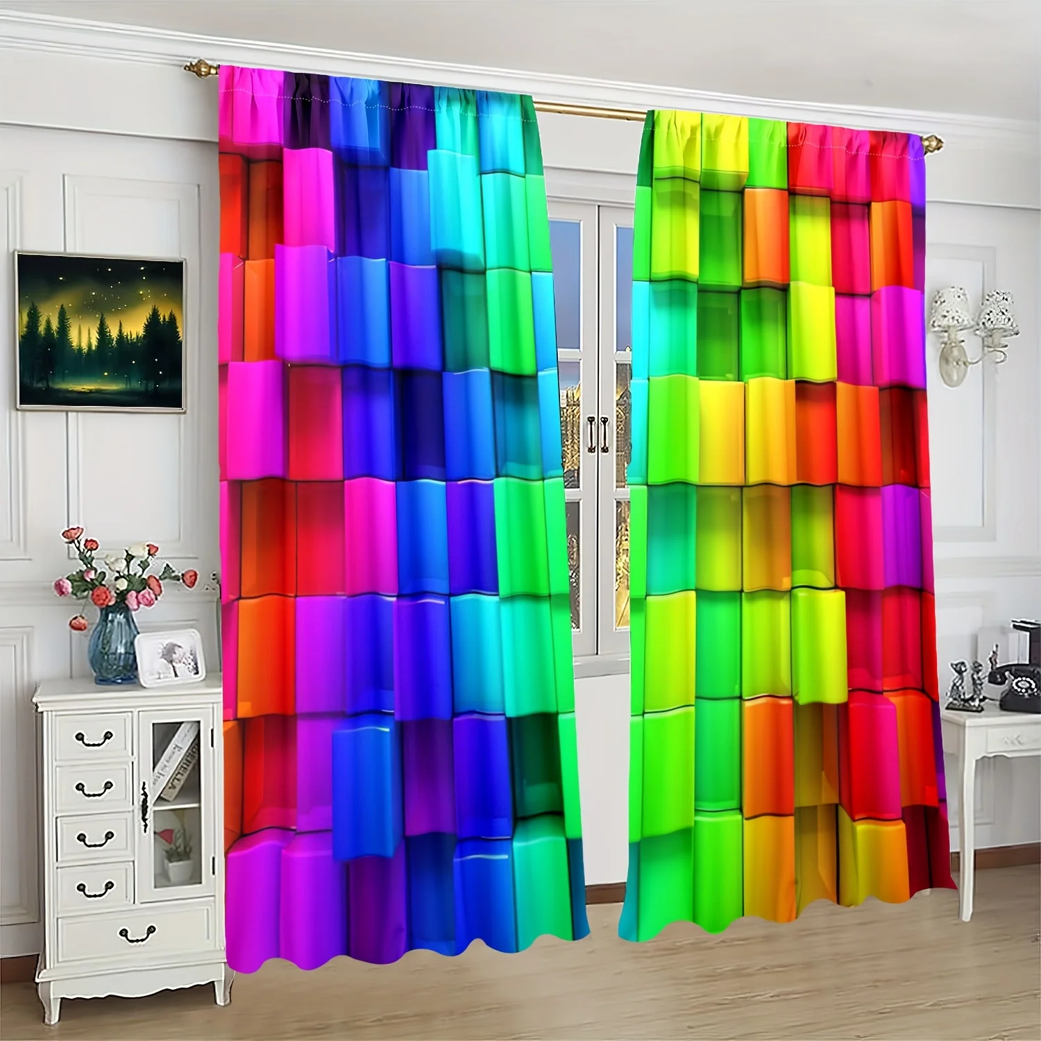 

Однотонные занавески с геометрическим рисунком, занавески из полиэстера для спальни, гостиной, кабинета, античастные, 2 шт.