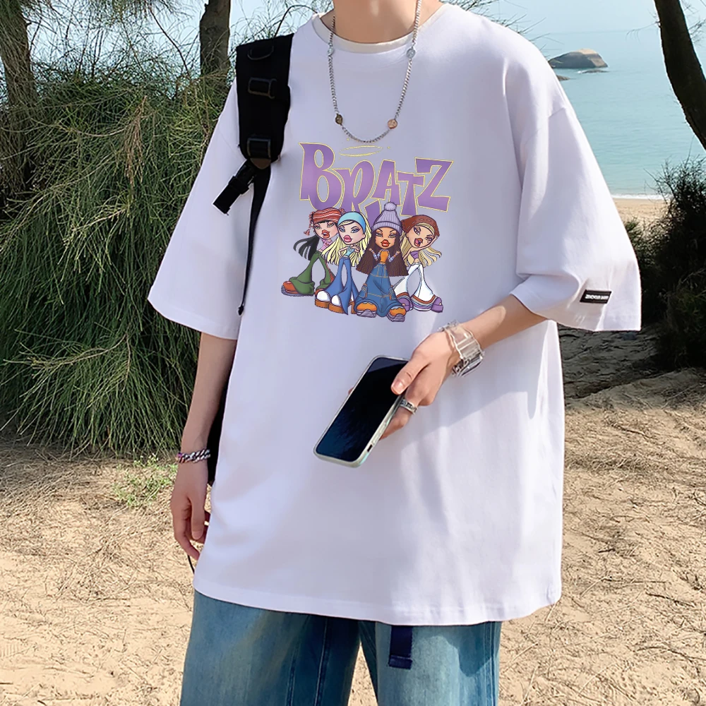 

Bratz T shirt Harajuku Funny Cartoon Anime Manga tshirt Ropa Aesthetic Graphic Tops 100% Cotton Men Oversized Clothes Unisex