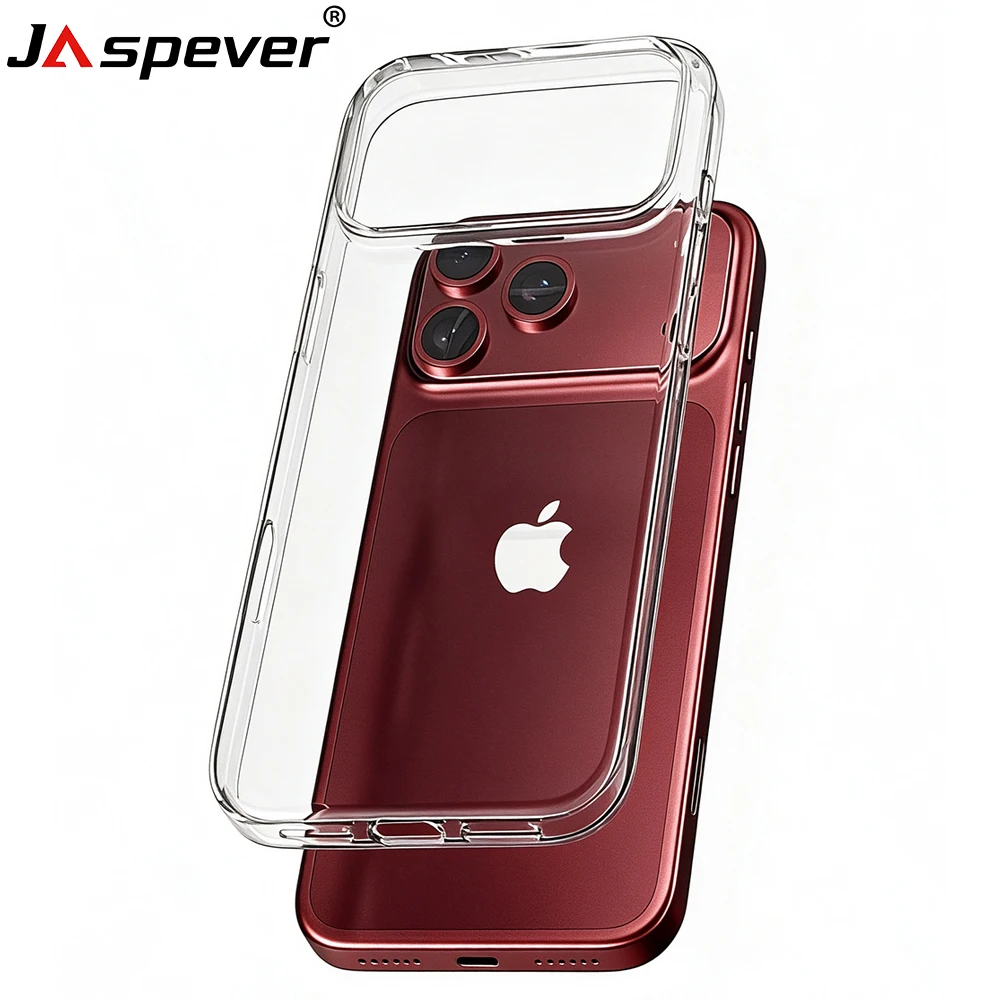 Фото Ударопрочный ультратонкий мягкий чехол для iPhone 18 17 Air 17E 16 16E 15 14 Plus 13 12 11 Pro Max, прозрачный силиконовый чехол из ТПУ. №1