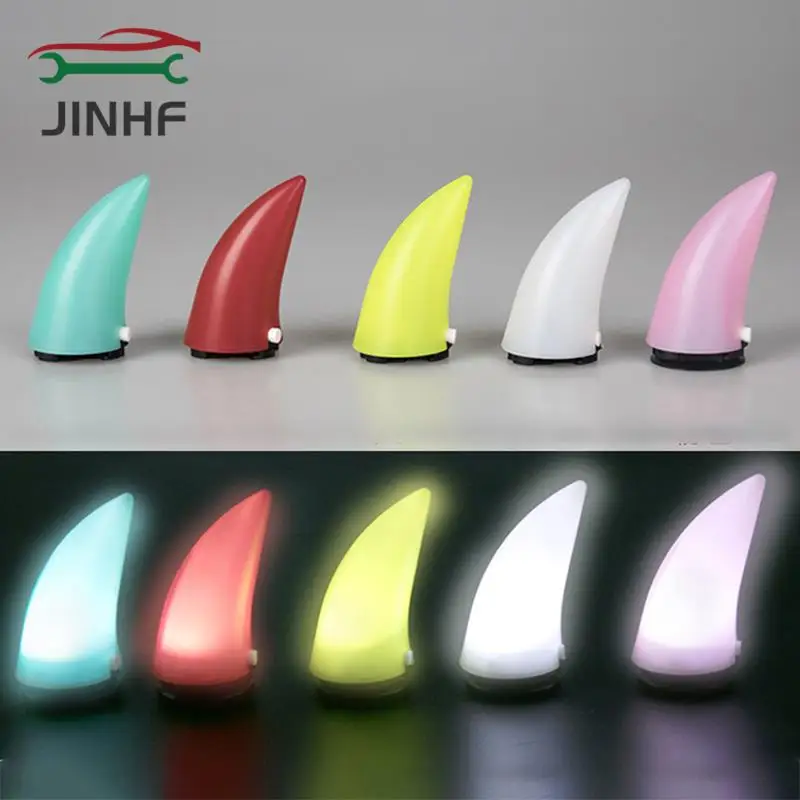 

Universal Motorcycle Helmet Glow Devil Horn Outdoor Sport Devil's Horns Corner Helmet Decoration Black Green Pink White Blue