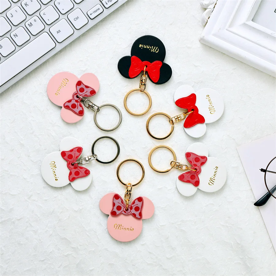 

Exquisite Minnie Keyring Creative Women Car Key Chain Ornament Hanging Decorations Girls Lovely Backpack Pendant Gift Trinkets