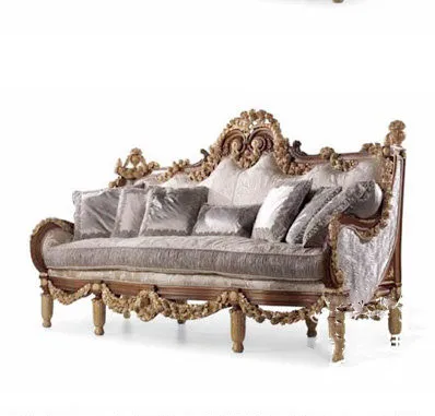 

Luxury court French sofa villa fabric leisure soft sofa living room master bedroom decorative settee