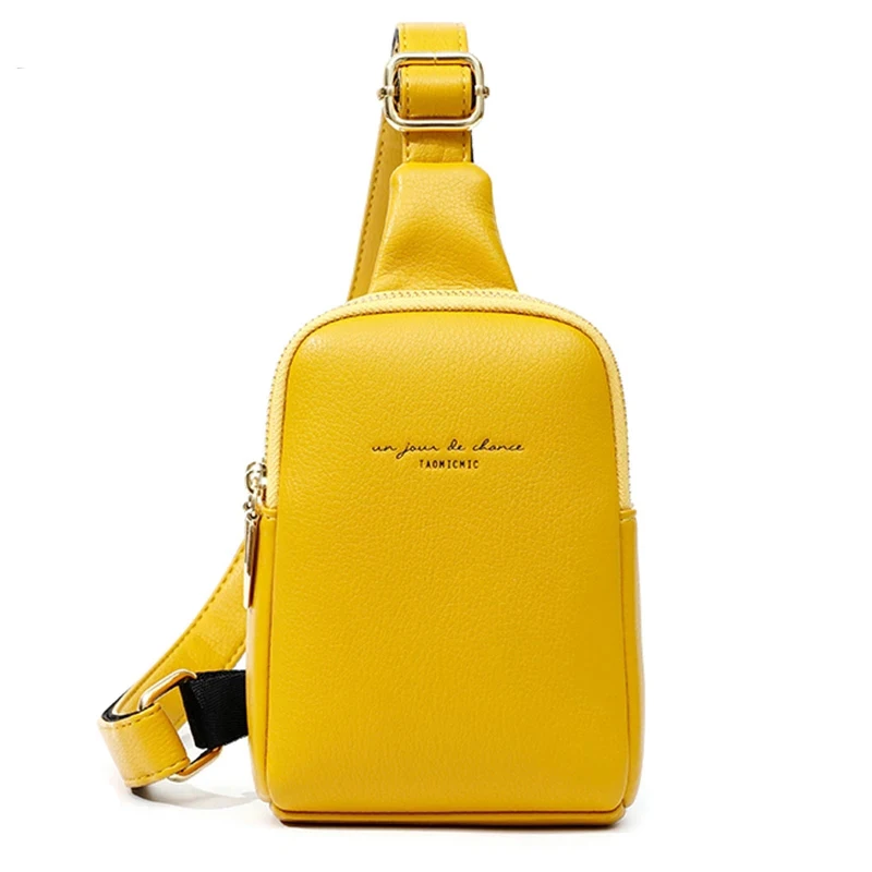 PU Leather Chest Sling One Shoulder For Women Men Bag Husband Female Cross Waist Pack Male Crossbody Belt Banana Backpack Purse