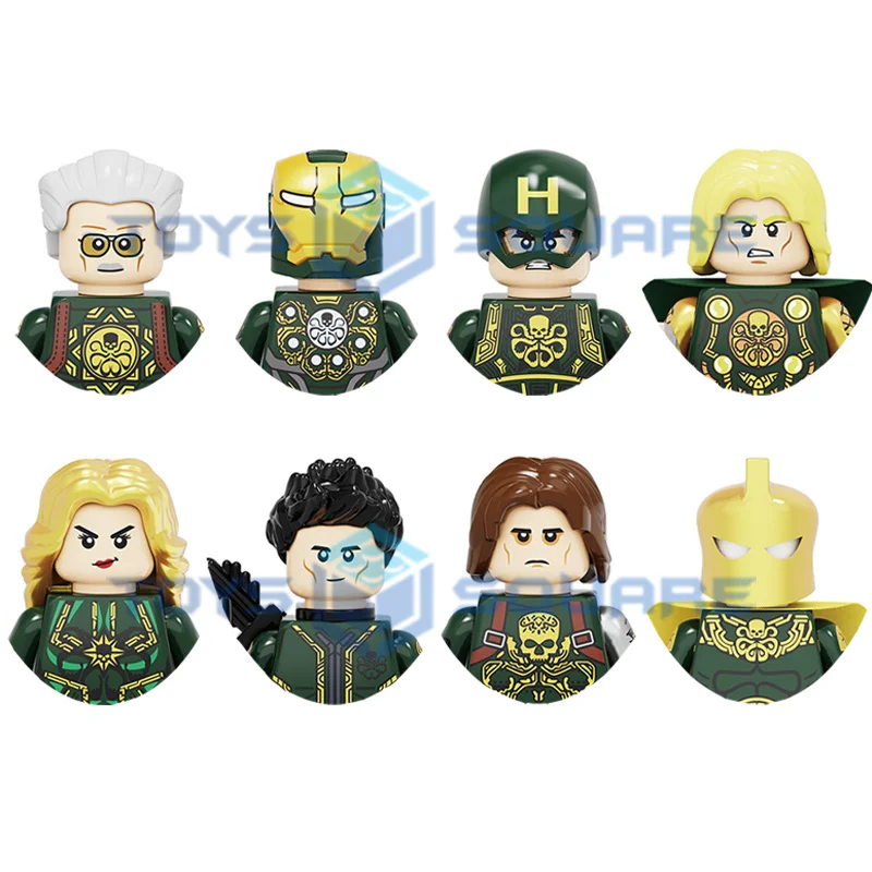 

The Stan Lee Iron Thor Captain Marvel America Hawkeye Winter Soldier Doctor Fate Model Building Blocks MOC Bricks Set Gifts Toys