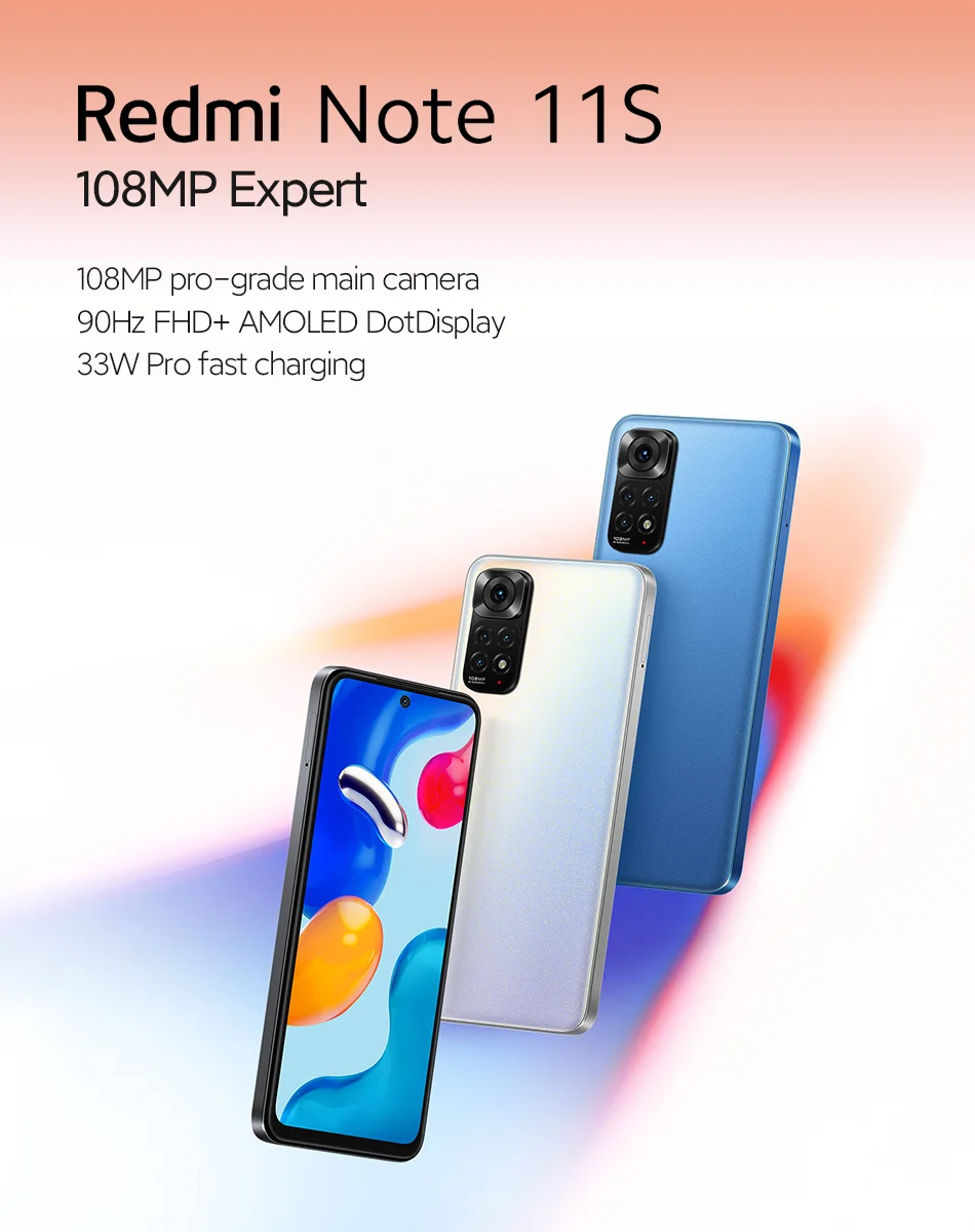 Najtaniej Globalna Wersja Xiaomi Redmi Note 11S Smartphone Helio G96 Octa Core 33W Pro Szybkie ładowanie 108MP Quad Camera