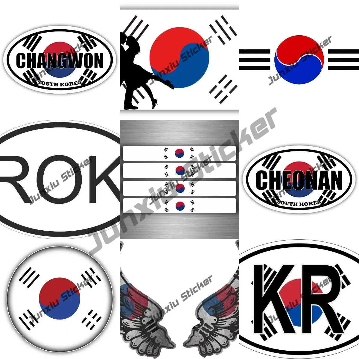 

Южноафриканская наклейка в полоску для автомобиля, корейский флаг, крылья страны, Джек, ракетхэм, Пиратская наклейка для мотоцикла, гоночного велосипеда, тюнинга мотоцикла