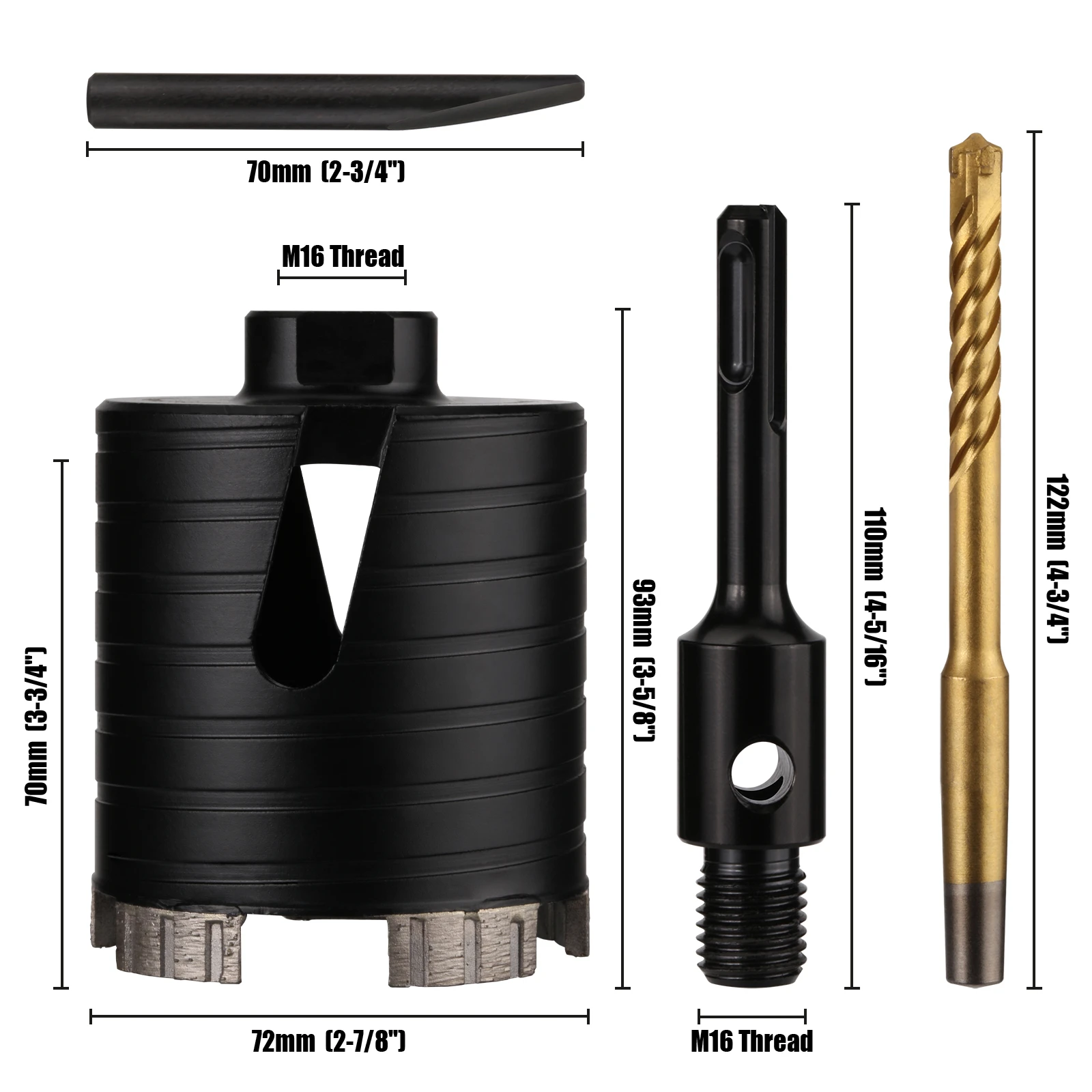 Алмазное колонковое сверло Versery SDS Plus для кирпича