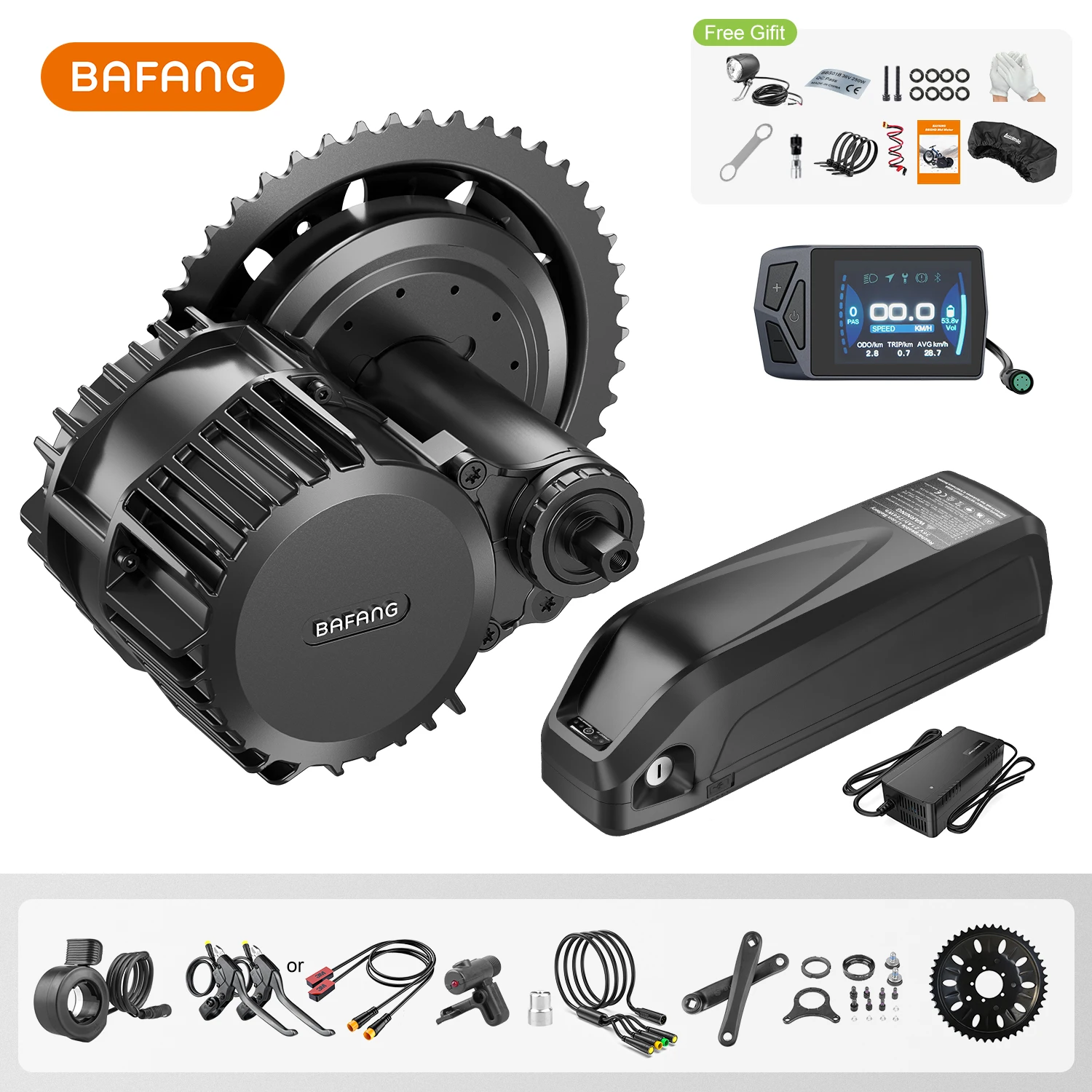 

Bafang Motor BBS02B BBS03 BBSHD 48V 52V 750W 1000W Mid Drive Motor Ebike Electric Bicycle Conversion Kit 52V Lithium Battery