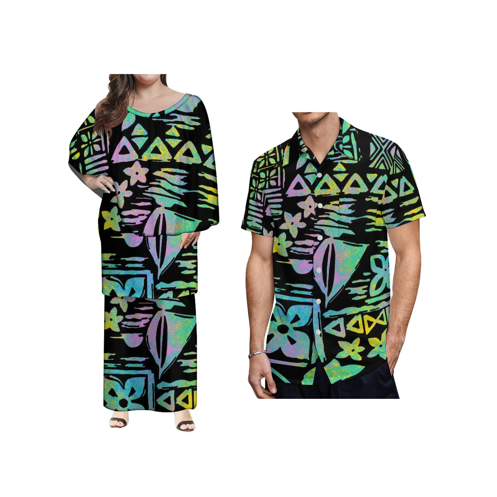 Оптовая продажа индивидуальный полинезийский дизайн длинные пончо самоанская