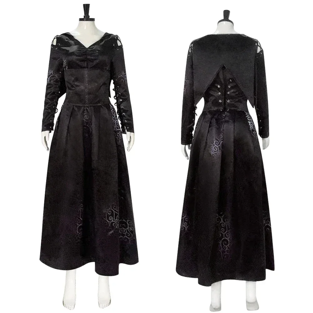 Фильм Беллатриса Лestrange Волшебник Косплей Школьная ведьма Женское платье