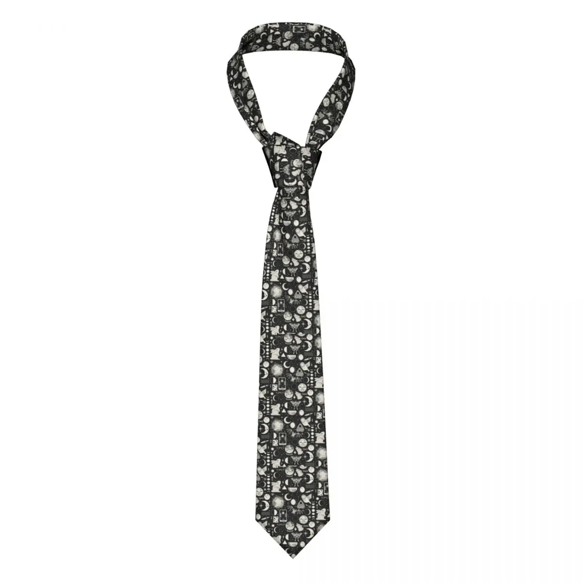 

Magical Moon Tie Lunar Pattern Party Polyester Silk Neck Ties For Man Gift Blouse Pattern Cravat