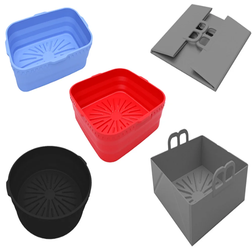 

Reusable Nonstick Silicone Airfryer Tray Air Fryer Accessories Basket Silicone Pot Air Fryer Baking Pan Tool Tray Cake Novel
