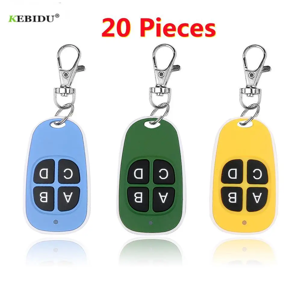 

20pcs/lot 433 Mhz Colorful Cloning Remote Control Electric Copy Controller Wireless Transmitter Switch 4 Keys Car Key Fob 433mhz