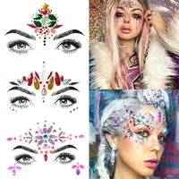 3d crystal face sticker tattoo bar music festival rhinestone tattoo sticker carnival party face decoration face jewelry