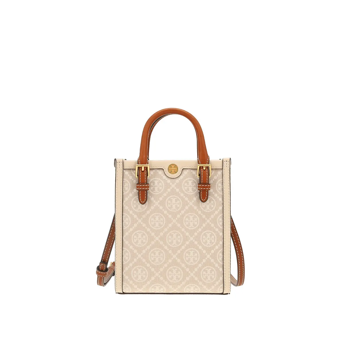 Tory Burch Counter Style Ткань с монограммой и кожаной сумкой через плечо 150217